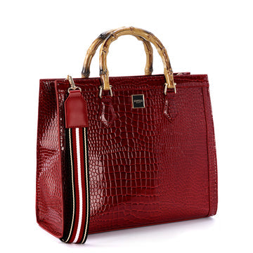 TOTE EFFETTO COCCO BORDEAUX