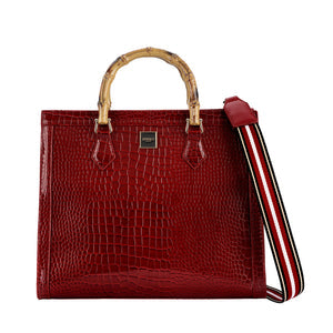 TOTE EFFETTO COCCO BORDEAUX