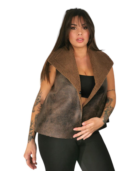 Gilet faux shearling